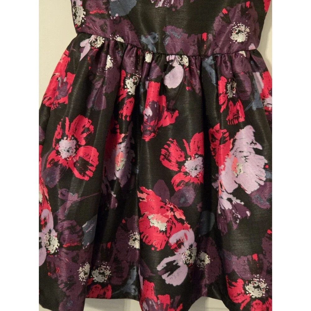 Dressed Up By Gymboree Girl’s Black w/Pink & Purple Flowers - Size 6
